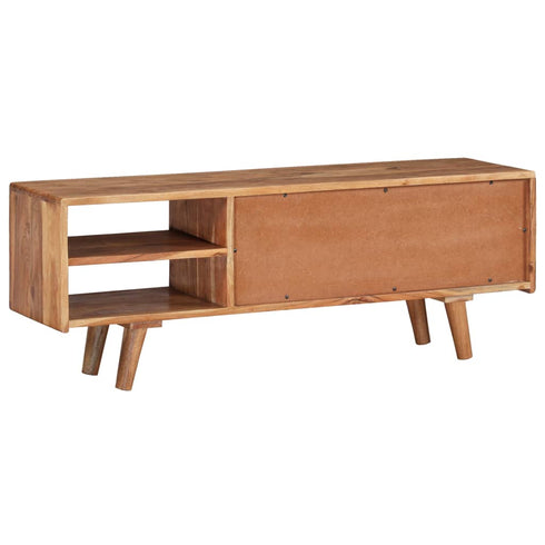 Swen Studio -  TV Cabinet Solid Acacia Wood with Carved Doors 117x30x40 cm